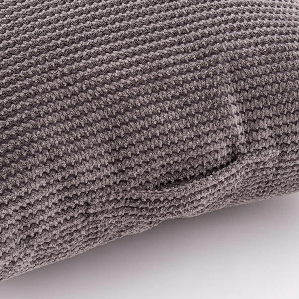 Dunelm Jenson Charcoal Square Floor Cushion - Image 4