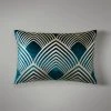 Dunelm Geo Foil Peacock Cushion