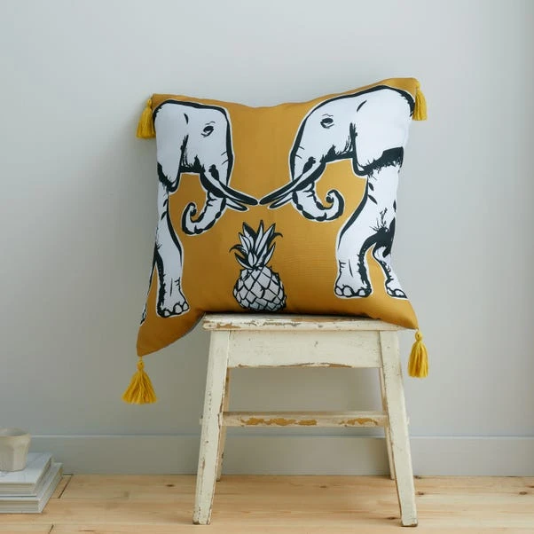 Pineapple Elephant Tembo Tassel Cushion