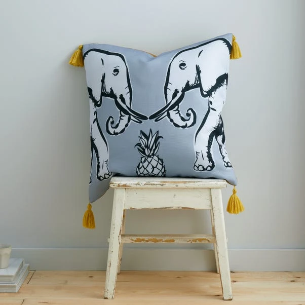 Pineapple Elephant Tembo Tassel Cushion - Image 2