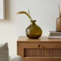 The Edited Life Recycled Glass Vase 18cm Olive