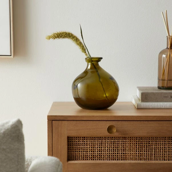 The Edited Life Recycled Glass Vase 18cm Olive