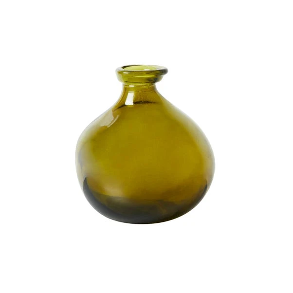 The Edited Life Recycled Glass Vase 18cm Olive - Image 4