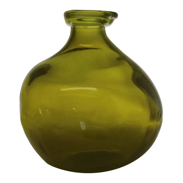 The Edited Life Recycled Glass Vase 18cm Olive - Image 5