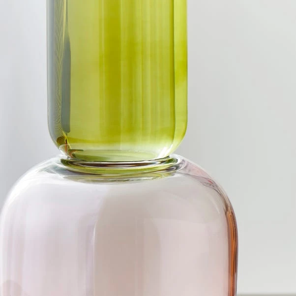 Elements Sculpt Two Tone Green Glass Vase 30cm - Image 3
