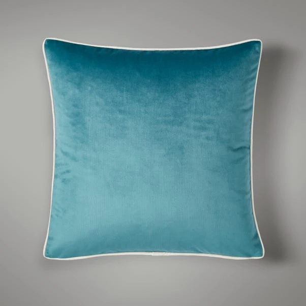 Dunelm Reversible Velour Cushion Teal