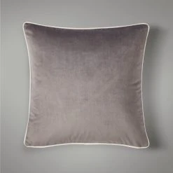 Dunelm Reversible Velour Cushion Charcoal