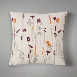 Dunelm Meadow Floral Cushion Purple