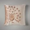 Dunelm Peacock Sequin Champagne Cushion