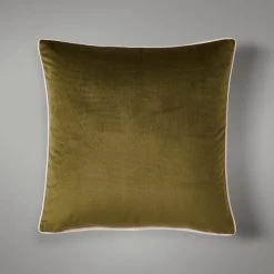 Dunelm Reversible Velour Cushion Blush Olive