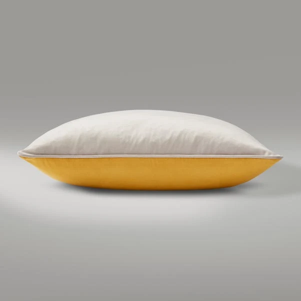 Dunelm Reversible Velour Cushion Silver Ochre - Image 3