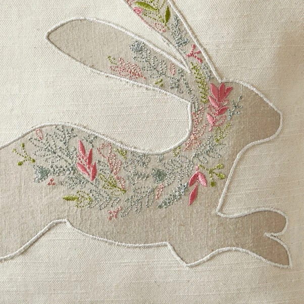 Dunelm Embroidered Hare Cushion - Image 4