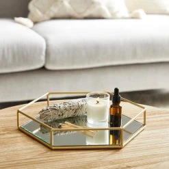 Dunelm Hexagonal Gold Tray