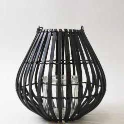 Dunelm Black Bamboo Small Lantern