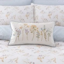 Dunelm Harriet Embroidered Boudoir Cushion