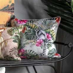 Cedar & Sage Tropical Lemur Velvet Cushion