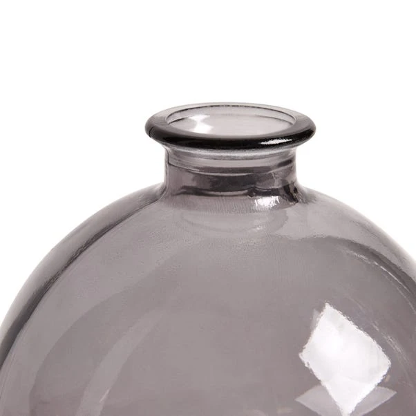 Dunelm Recycled Glass Vase Smoked 18cm - Image 2