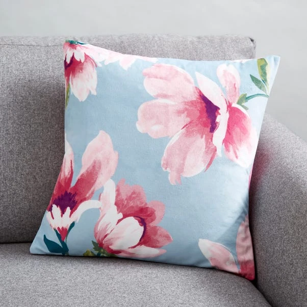 Dunelm Magnolia Velour Cushion
