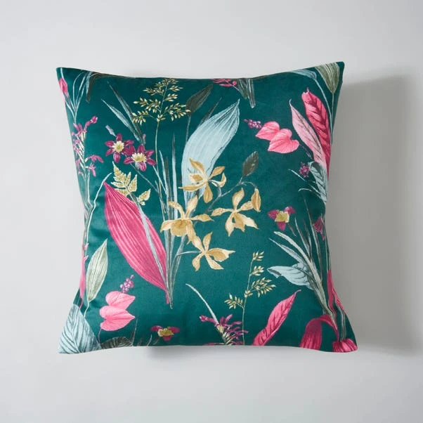 Dunelm Tropical Velour Cushion - Image 2