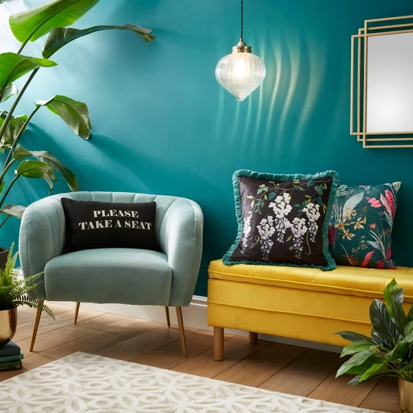 Dunelm Tropical Velour Cushion - Image 6