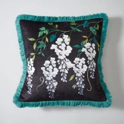 Dunelm Wysteria Velour Cushion