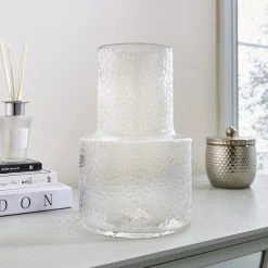Dunelm Glass Vase Bubble 25cm Clear