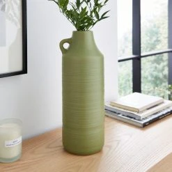 Dunelm Ceramic Vase 38cm Olive