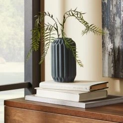 Dunelm Fluted Vase 14cm Pacific