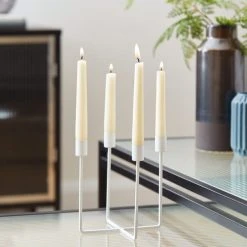 Dunelm White Metal Candle Holder