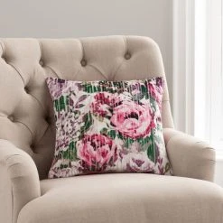 Dunelm Kinsley Floral Pink Cushion