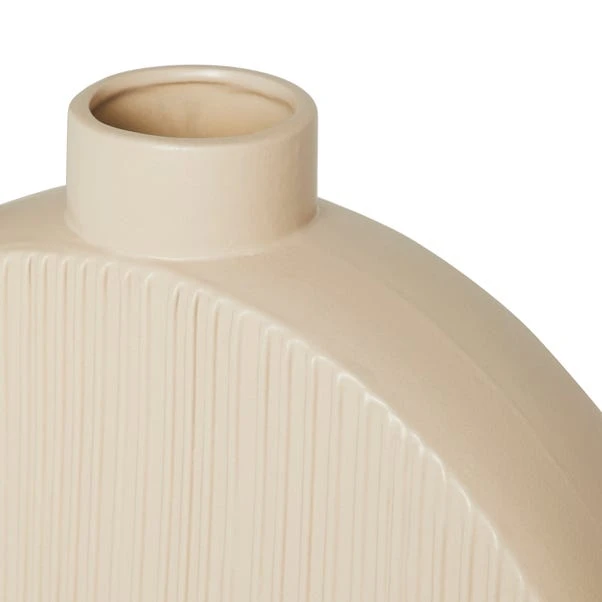 Dunelm Flat Circular Vase 40cm White Sand - Image 4