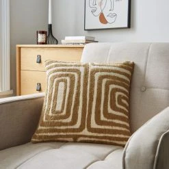 Dunelm Circular Knit Squares Cushion