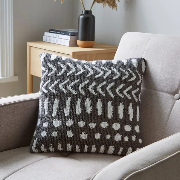 Dunelm Circular Knit Arrows Cushion