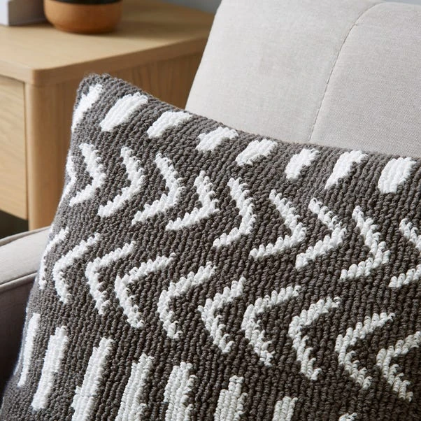 Dunelm Circular Knit Arrows Cushion - Image 2