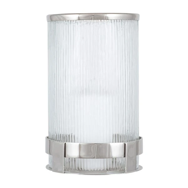 Pacific Lifestyle Metal And Clear Textured Tall Hurricane Vase - Image 2