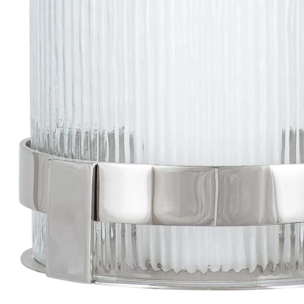 Pacific Lifestyle Metal And Clear Textured Tall Hurricane Vase - Image 4