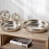 Pacific Lifestyle Set Of 2 Silver Hammered Metal Bowls