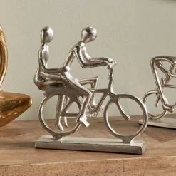 Pacific Lifestyle Double Cyclist Silver Ornament