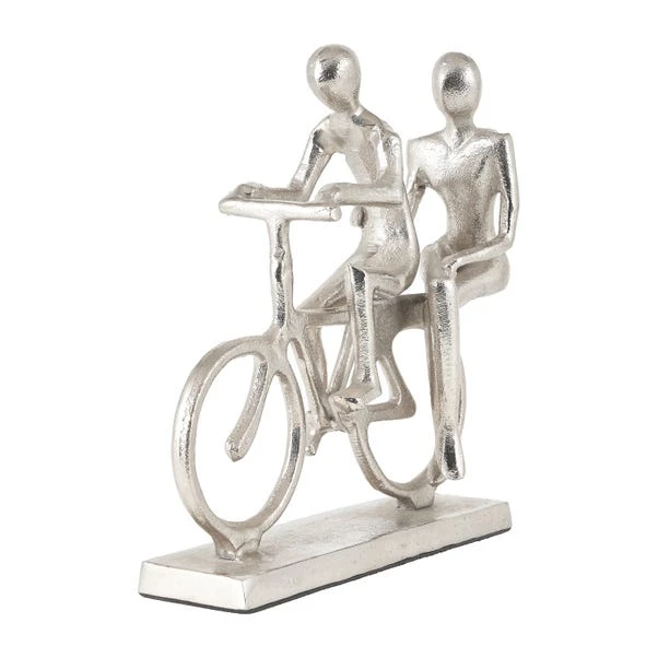 Pacific Lifestyle Double Cyclist Silver Ornament - Image 2
