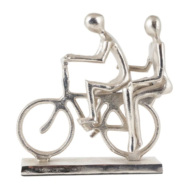 Pacific Lifestyle Double Cyclist Silver Ornament - Image 3