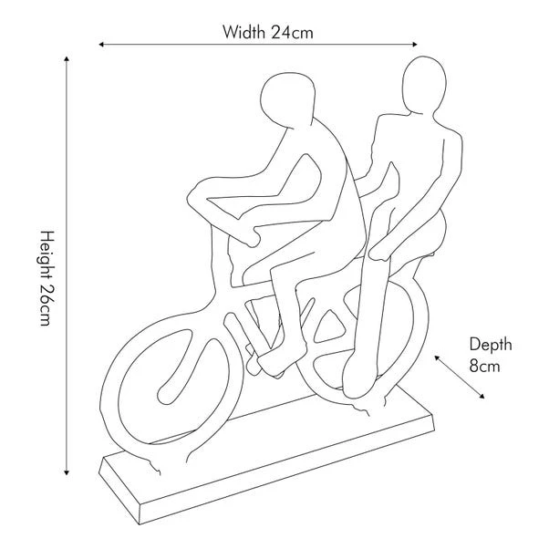 Pacific Lifestyle Double Cyclist Silver Ornament - Image 5