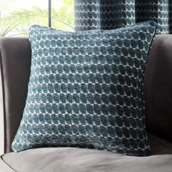Dunelm Laurent Geo Teal Cushion