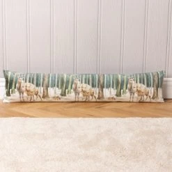 Evans Lichfield Stag Scene Teal Draught Excluder