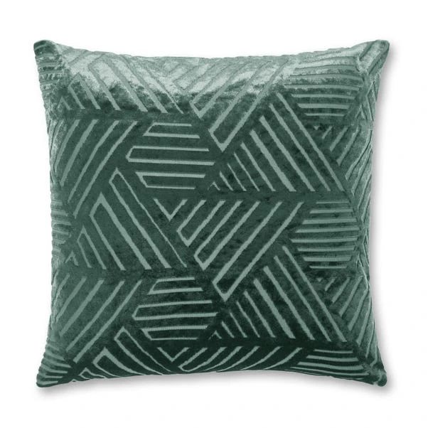 Catherine Lansfield Geometric Cut Velvet Cushion - Image 4